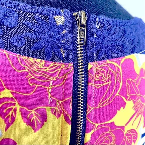 MATILDA JANE | Golden Key Sleeveless Yellow Red Navy White Floral Striped Dress - Picture 6 of 14